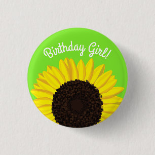 Badge Rond 2,50 Cm Sunflower Country Anniversaire de enfant Party