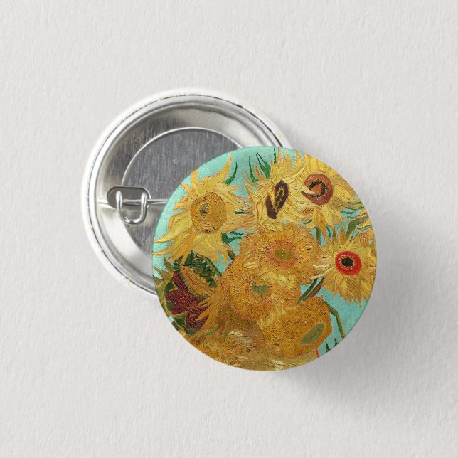 Badge Rond 2,50 Cm Sunflowers Vincent van Gogh (Devant & derrière)