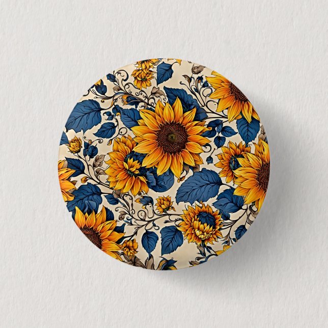 Badge Rond 2,50 Cm Sunshine en fleur : bouton Sunflower (Devant)