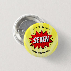 Badge Rond 2,50 Cm Superhero Comic Book N'importe quel âge Anniversai