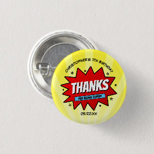 Badge Rond 2,50 Cm Superhero Comic Book N'importe quel âge Anniversai