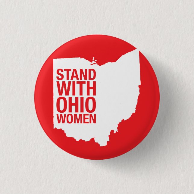 Badge Rond 2,50 Cm Support avec le Femme-Bouton de l'Ohio (Devant)
