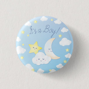 Badge Rond 2,50 Cm Sur la Lune et les étoiles
