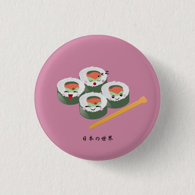 Badge Rond 2,50 Cm Sushi de Kawaii (Devant)
