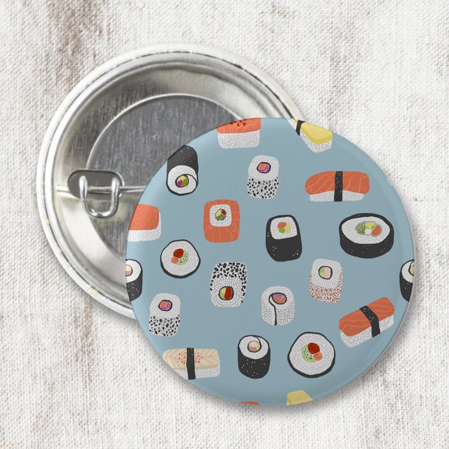 Badge Rond 2,50 Cm Sushi Nigiri Maki (Fun sushi food art button)