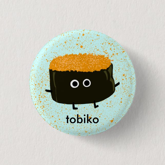 Badge Rond 2,50 Cm Sushi Tobiko (Devant)