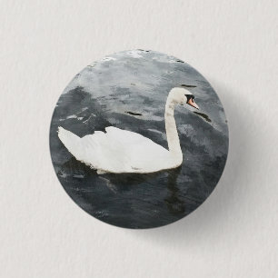 Badge Rond 2,50 Cm Swan impressionniste