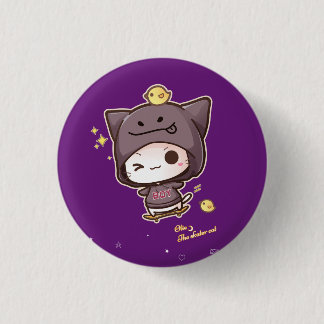 Badge Rond 2,50 Cm Sweat - shirt à capuche de port de kawaii de chat