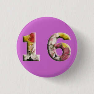 Badge Rond 2,50 Cm Sweet 16 16e Bouton de jalon d'anniversaire
