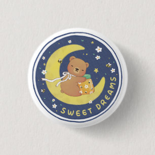 Badge Rond 2,50 Cm Sweet Dreams : Teddy Bear & Honey Illustration