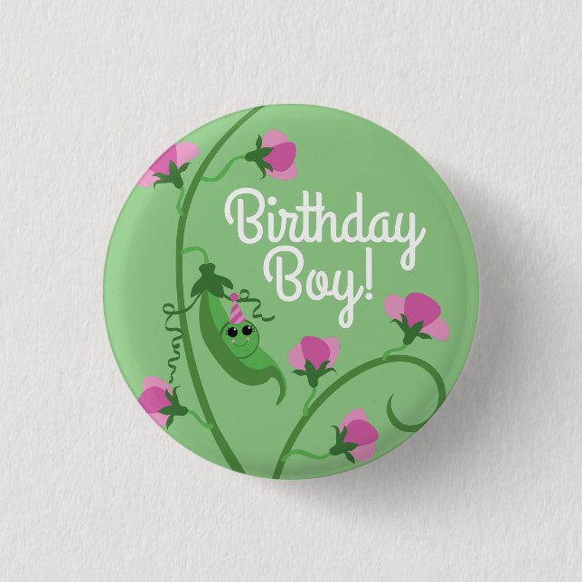 Badge Rond 2,50 Cm Sweet Pea Cute pour la fête d'anniversaire de l'en (Devant)