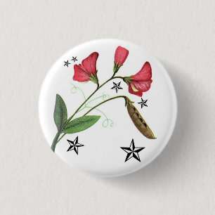 Badge Rond 2,50 Cm Sweetpea étoilé