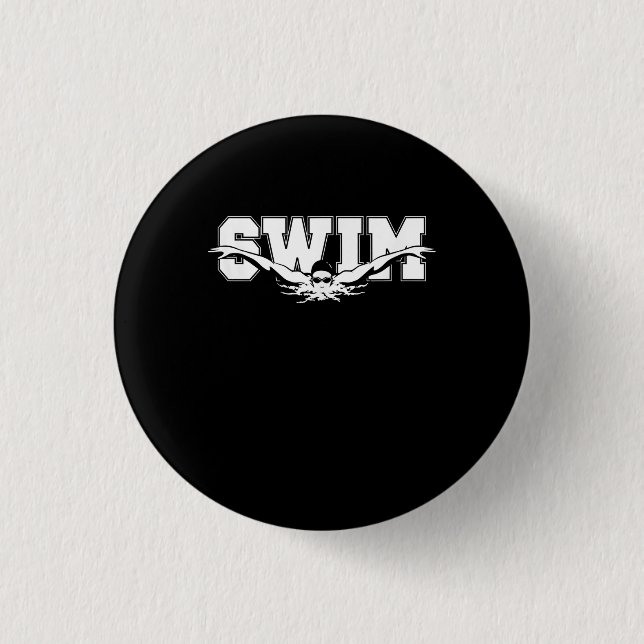 Badge Rond 2,50 Cm Swim Swimmers Compétitivité Natation Athlétisme Ca (Devant)