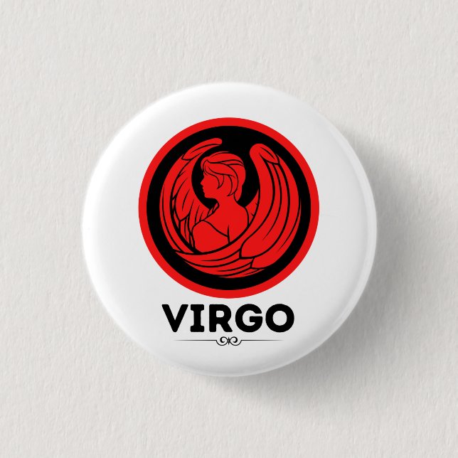 Badge Rond 2,50 Cm Symbole astrologique Virgo (Devant)