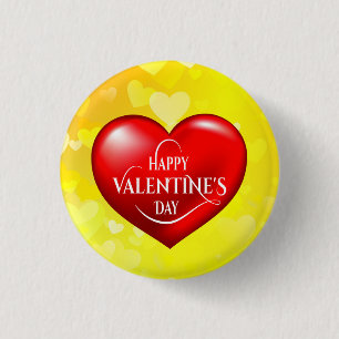 Badge Rond 2,50 Cm Symbole d'amour rouge 3d en forme de coeur-50420