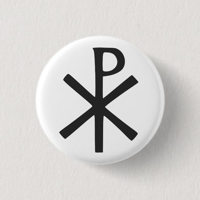Badge Rond 2,50 Cm Symbole de Chi Rho (Devant)