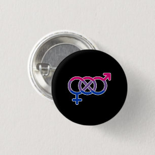 Badge Rond 2,50 Cm Symbole de genre bisexuel