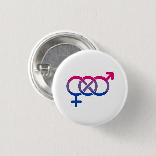 Badge Rond 2,50 Cm Symbole de genre bisexuel