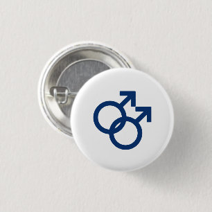 Badge Rond 2,50 Cm Symbole de genre des hommes gays MLM