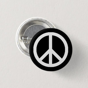 Badge Rond 2,50 Cm Symbole de la paix anti-Black White simple button