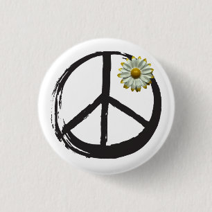 Badge Rond 2,50 Cm Symbole de la Paix Pas d'amour de guerre 1960 Sign