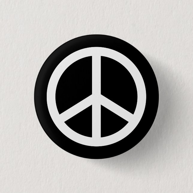 Badge Rond 2,50 Cm Symbole de paix blanc (Devant)