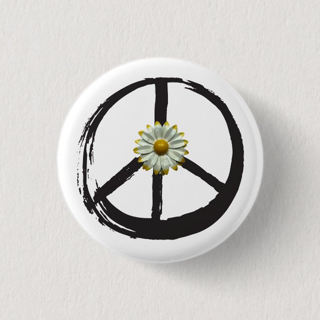 Badge Rond 2,50 Cm Symbole de paix Hippie Love 1960 Symbole de paix D (Devant)