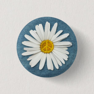 Badge Rond 2,50 Cm Symbole de paix intérieur Faisy - Denim Jeans