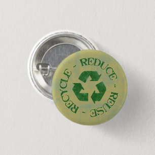 BADGE ROND 2,50 CM SYMBOLE DE RECYCLAGE DÉTENDU