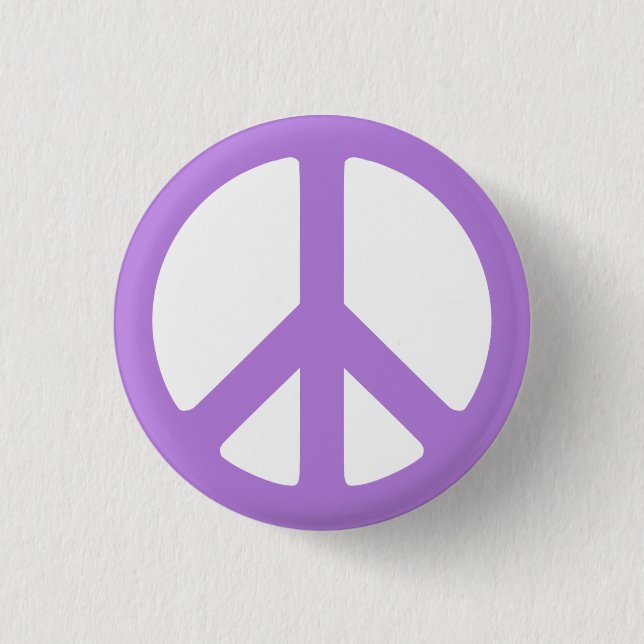 Badge Rond 2,50 Cm Symbole de signe de paix violet anti-guerre Bouton (Devant)