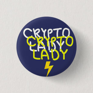 Badge Rond 2,50 Cm Symbole d'énergie Funky Crypto Lady