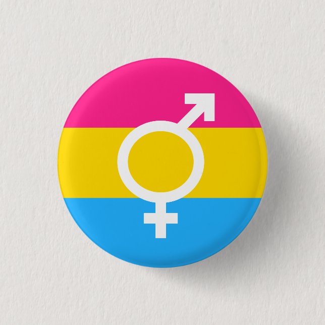 Badge Rond 2,50 Cm SYMBOLE D'INDICATEUR Pansexuel Bigender (Devant)