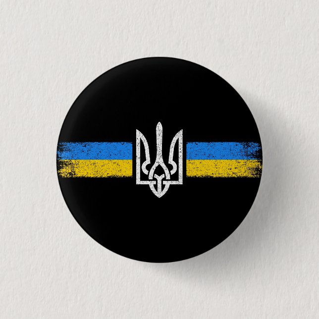 Badge Rond 2,50 Cm SYMBOLE DU Drapeau Ukraine (Devant)
