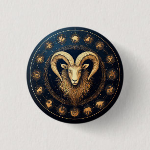 Badge Rond 2,50 Cm Symbole du zodiaque Capricorne