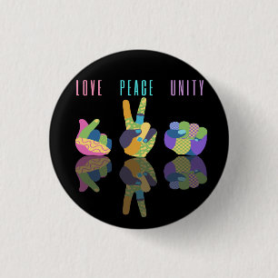 Badge Rond 2,50 Cm Symbole d'unité de paix d'amour