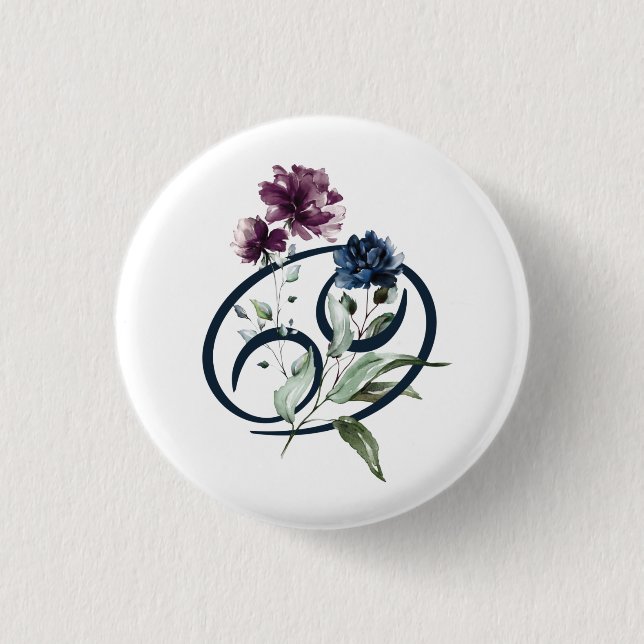 Badge Rond 2,50 Cm Symbole étoilé du cancer Zodiaque (Devant)