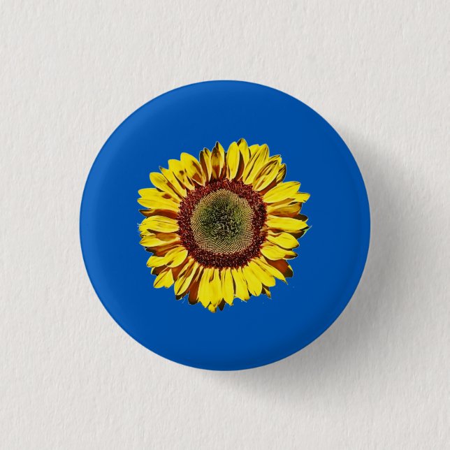 Badge Rond 2,50 Cm Symbole national de Tournesol Ukraine Arrière - pl (Devant)