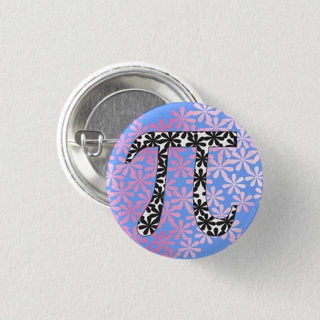 Badge Rond 2,50 Cm SYMBOLE Pi Floral (Devant & derrière)