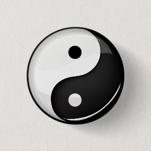 Badge Rond 2,50 Cm Symbole rond brillant de Yin Yang
