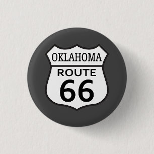 Badge Rond 2,50 Cm SYMBOLE ROUTIER 66 D'Oklahoma