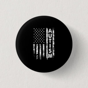 Badge Rond 2,50 Cm T-shirt Autisme Drapeau Américain Grunge Shirt US