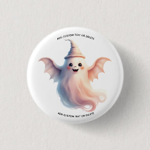 Badge Rond 2,50 Cm T-shirt femme d'Halloween éffrayant - Fantôme drôl