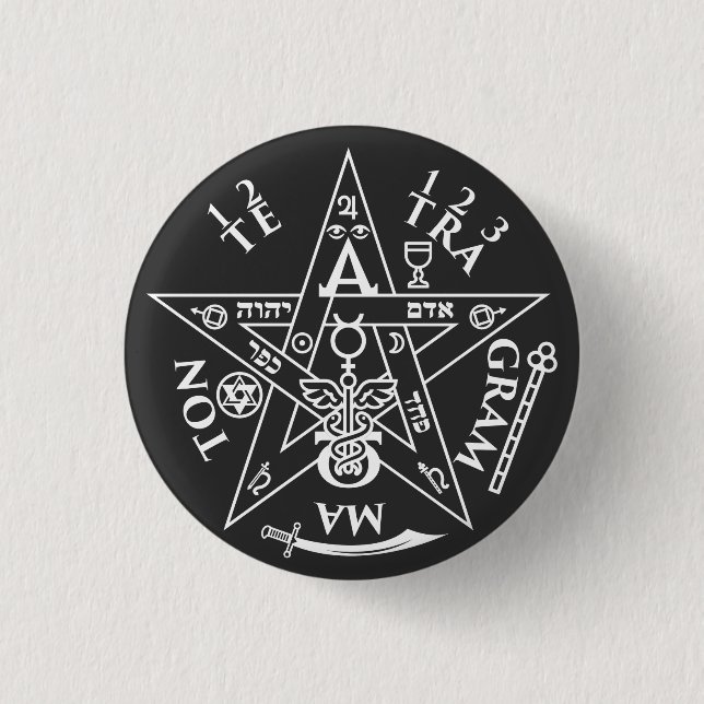 Badge Rond 2,50 Cm T-shirt occulte Tetragrammaton Sigil (Devant)