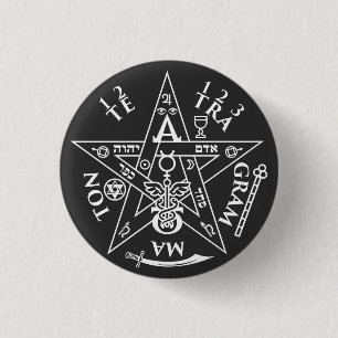 Badge Rond 2,50 Cm T-shirt occulte Tetragrammaton Sigil