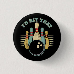 Badge Rond 2,50 Cm T-Shirt Vintage de bowling amusant Je frappais ce