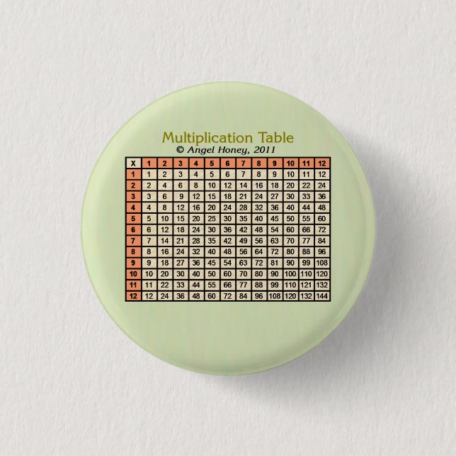 Badge Rond 2,50 Cm Tableau de multiplication orange AH2011 (Devant)
