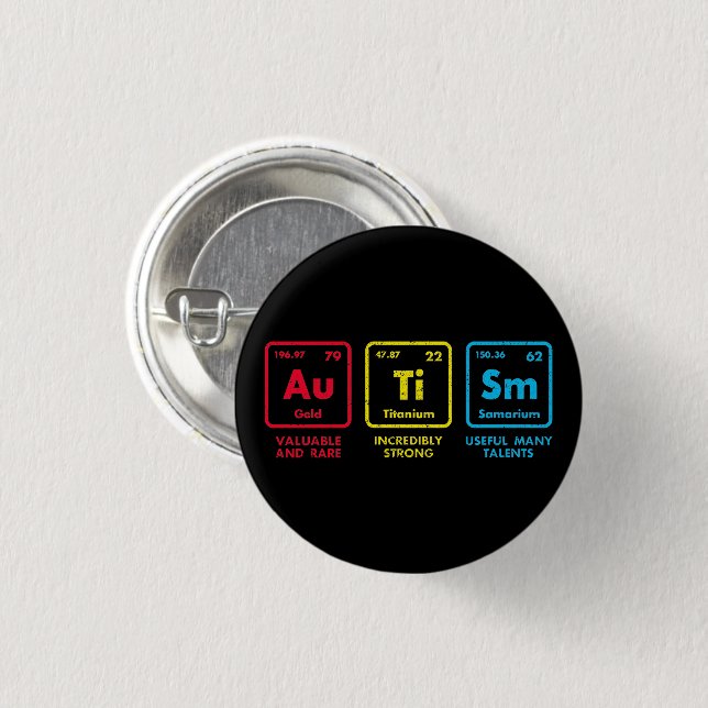 Badge Rond 2,50 Cm Tableau périodique des éléments de sensibilisation (Devant & derrière)