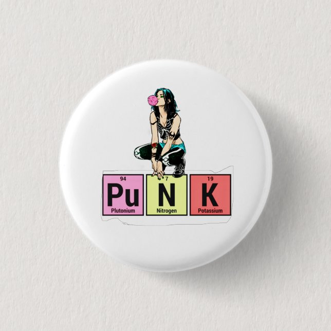 Badge Rond 2,50 Cm Tableau périodique Punk  (Devant)