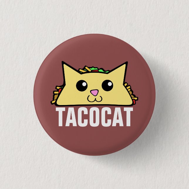 Badge Rond 2,50 Cm Taco Cat (Devant)