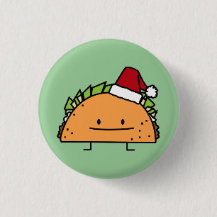 Badge Rond 2,50 Cm Taco portant le Salsa de viande de coquille de